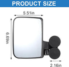 2 PCS Magnetic Tractors Mirror, Forklift Rear View Mirror – 6.69" × 5.11", Tractor Side Mirror with 2.16" Strong Dual Magnets, No-Drill Installation
