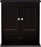 Spirich Bathroom Cabinet Wall Mounted, Wood Hanging Cabinets with Doors and Shelves, Medicine Cabinet Over The Toilet, Espres