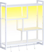HOOBRO Gaming Floating Shelves with LED Lights, 28.7" LED Wall Mounted Shelf, 4-Tier Floating Wall Shelf for Storage, Display