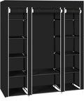 69" Portable Closet Storage Organizer Wardrobe Clothes Rack,Covered Garment Rack,Steel Tube Clothes Storage Organizer,Freesta