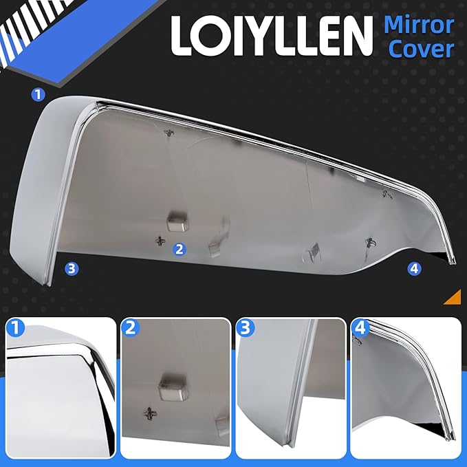 Passenger Side Mirror Cover Replacement for Chevrolet Equinox 2018 2019 2020 2021 2022 2023, for GMC Terrain 2018-2023 - Right Side Mirror Covers, Rear View Mirrors Cap Accessories Chrome