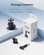 TELESIN Magnetic Mount Magnet Metal Mounts for Action Camera, 360° Quick Car Holder Attachment for DJI Action 6 5 Pro OSMO 360 Nano Pocket 3 GoPro Max Hero 13 12 11 10 Insta360 X5 Mounting Accessory