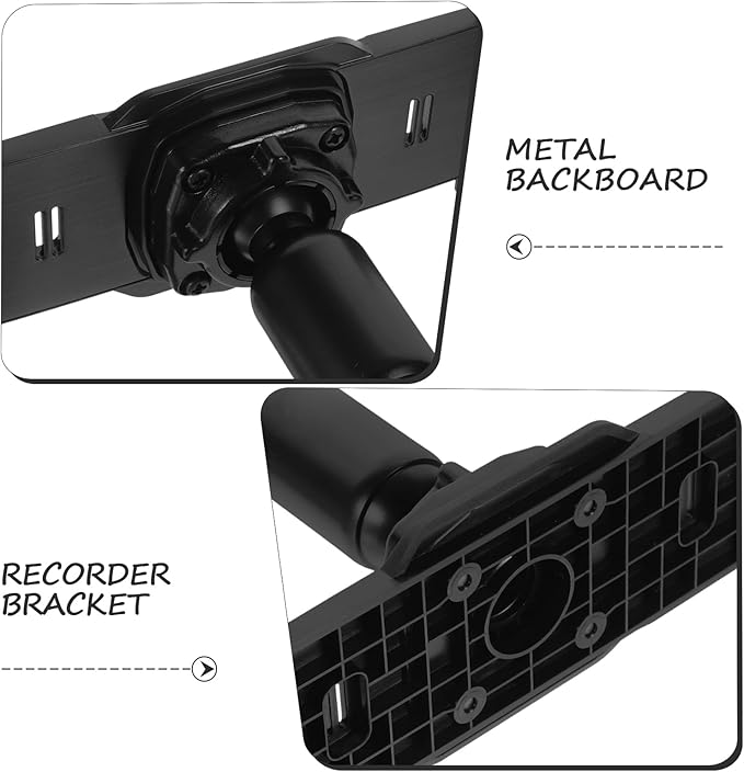 1 Set Dash Cam Mirror Mount Rear View Mirror Back Plate Panel Car Rear View Camera Mount Kit for 5.5" - 12" Rearview Mirror Dash Cams