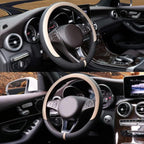 COFIT Breathable Car Steering Wheel Cover 15 inch Auto Universal Leather Wrap Non-Slip Steeringwheel Protector Automotive Int