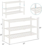 RONGJlA 2 Tier Bamboo Shoe Rack for Closet Free Standing Wood Shoe Shelf Storage Organizer for Entryway Small Space Stackable