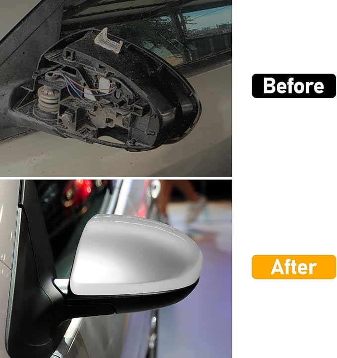 Compatible with Mazda 2/Mazda 3 2010-2013 Left Driver Side Mirror Cap Cover, Door Rearview Left Side View Mirror Cover Replacement for Mazda, Silver