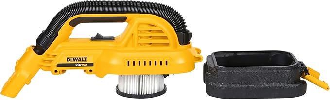 DEWALT 20V MAX Hand Vacuum, Cordless, for Wet or Dry Surfaces, 1/2-Gallon Tank, Washable Filter, Portable, Bare Tool Only (DC
