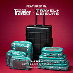 LeanTravel Premium Compression Packing Cubes for Travel - Suitcase Organizer Bags with Double Zipper & Breathable Mesh Panel 