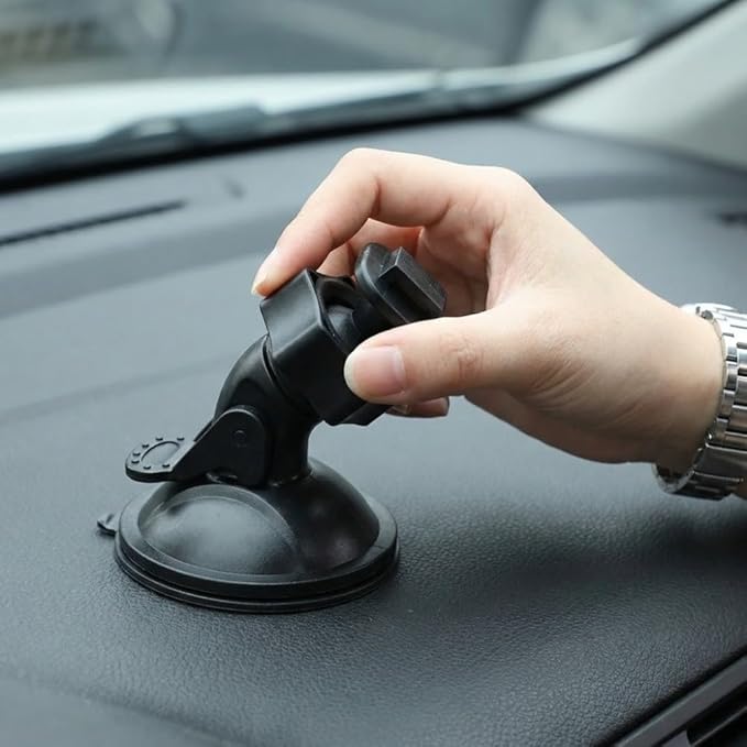Universal Car Dash Cam Mount - Vacuum Suction Cup Holder with 4 Interchangeable Heads for GPS Navigation and Dashboard Recorder(Buckle w/o CardPos)