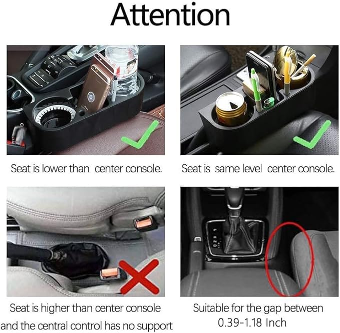 Heart Horse Cup Holder Portable Multifunction Vehicle Seat Cup Cell Phone Drinks Holder Box Car Interior Organizer (Grey)