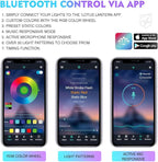 Xprite Upgraded 144LED RGB Interior Car Lights with Smart App Control/Wireless Remote Control, Music Sync Mode, DIY Mode and Multiple Scene Options, Universal for Cars Truck ATV UTV(4pcs)