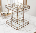 Hersoo 360 Rotating Glass Makeup Organizer, Spinning Vanity Cosmetic Storage with Multi-Layer Compartments, Luxury Countertop