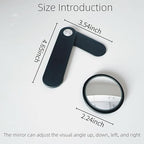 Premium Adjustable Computer Monitor Rear View Mirror，Desk Blindspot Office Cubicle to See Behind You，Stick-on Convex Mirror with Bracket for Personal Safety or Privacy Decor Accessories (Black)