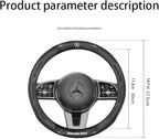 Car Steering Wheel Cover Fusion Carbon Fiber Premium Leather Non-Slip, Breathable, Trendy Accessories with Car Accessories (New-Black)