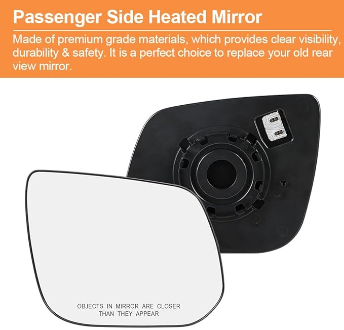 Senzeal Passenger Side Heated Mirror View Convex Mirror Glass for Chevrolet Chevy Colorado GMC Canyon 2015-2022 Rearview Mirrors Glass Replaces 23191161 (Right Side)