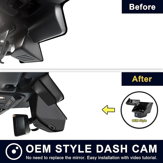 4K Dash Cam Fit for Ford Bronco 2025 2026(Model B), Does Not Fit Ford Bronco Sport, WiFi & App, 64GB Card