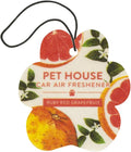 One Fur All Pet House Air Freshener - Ruby Red Grapefruit Pack of 4 - Non-toxic, Pet-Friendly for Small Spaces & Car - Hangin