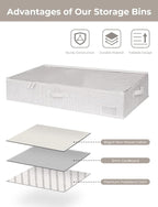 Large Under Bed Storage Containers with 4-Pack Bed Sheet Organizers and Storage