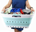 SAMMART 42L (11 gallon) Collapsible Plastic Laundry Basket - Foldable Pop Up Storage Container/Organizer - Space Saving Hampe