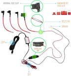 15ft Micro USB & Mini USB Dash Cam & Type-C Hardwire Kit w. Mini(ACS)/LP Mini(ACN)/ATO(ATC or ACU)/Micro2(ACZ) Fuse, Micro to Mini/USB-C Port Adapters & Battery Drain Protection