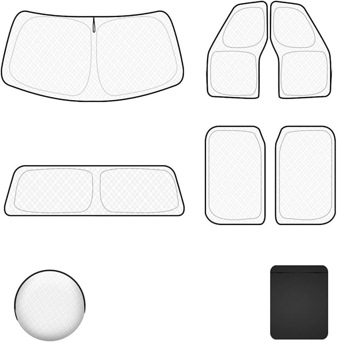6pcs Windshield Sun Shades for Ford F150 2015-2020，Accessories, Reflective Thicken Full Car Window Covers Sunshade for Windshield Side Rear, UV Block and Blackout Privacy for Camping Napping