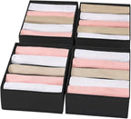4 Packs T-shirt Drawer Organizers for Clothing,5 Grids Compartment Wardrobe Storage Box, Washable Clothes Organizer for Folde