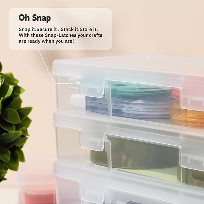 novelinks Plastic Clear Storage Containers for Organizing, Craft Storage Organizers and Stackable Storage Bins with Lids for 