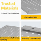 Peg Board,4 Pack Metal Pegboard Panels with 8 hooks,PegBoard Wall Organizer,16"x12" Steel PegBoard for Walls,Tools,Garage,Off