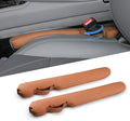Leather Car Seat Gap Filler Universal for Car Truck SUV to Block The Gap Between Seat and Console Stop Things from Dropping 2 Packs Tan