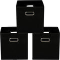Yunkeeeper storage bins Cubes, Fabric Cube Organizer with Handle, Foldable Cube Bins for Cloth or Accessary Storage, 11x11x11