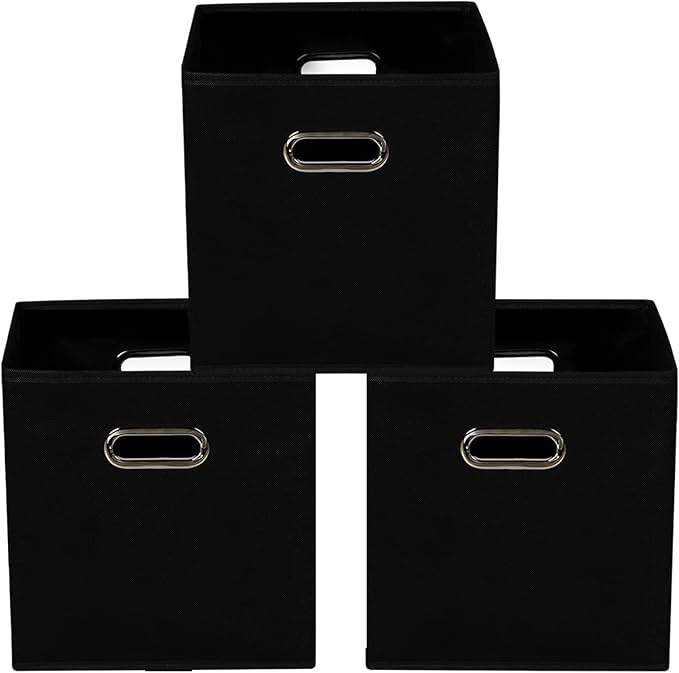 Yunkeeeper storage bins Cubes, Fabric Cube Organizer with Handle, Foldable Cube Bins for Cloth or Accessary Storage, 11x11x11
