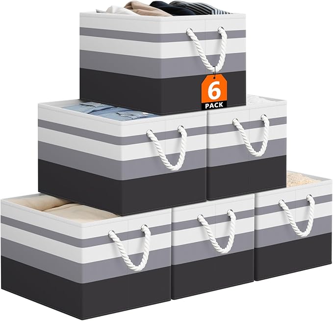 StorageTastic Storage Bin,Collapsible Storage Basket For Organizing,Large Storage Boxes With Rope Handles,Storage Containers,