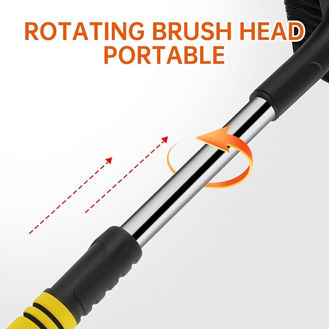 34" Extendable Ice Scraper and Snow Brush for Car Windshield, 360° Rotating (R001)
