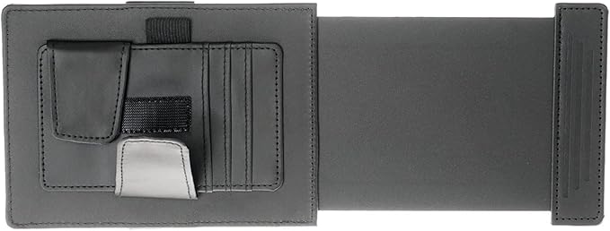 Universal Car Sun Visor Organizer and Extender - Anti-Glare Sunshade with Multi-Pocket Storage for Sunglasses, Cards, and More - Improve Driver Safety and Convenience, 1 Piece (Black)