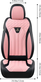 FLORICH Leather Seat Covers Pink Car Seat Covers Full Set Car Seat Protectors 5 Seats Driver Seat Covers Fit for Most Cars Tr