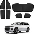 Sunshades for 2021-2025 2026 Jeep Grand Cherokee L Accessories Sun Shade Side Rear Window Shade Cover Sun Visor Shield Privacy Protection for Camping Keep Vehicle Cool Black 7PCS