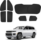 Sunshades for 2021-2025 2026 Jeep Grand Cherokee L Accessories Sun Shade Side Rear Window Shade Cover Sun Visor Shield Privacy Protection for Camping Keep Vehicle Cool Black 7PCS