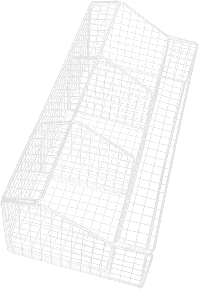 Wall Mount Baskets Wire Baskets for Kitchen Fruit Vegetable Storage Mail Organizer White Compartment