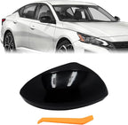 Right Passenger Side Replacement Mirror Cover Compatible with Nissan Altima 2019 2020 2021 2022 2023 2024 2025 Side Rearview Mirror Cap Cover Without Turn Signal Light (Glossy Black)
