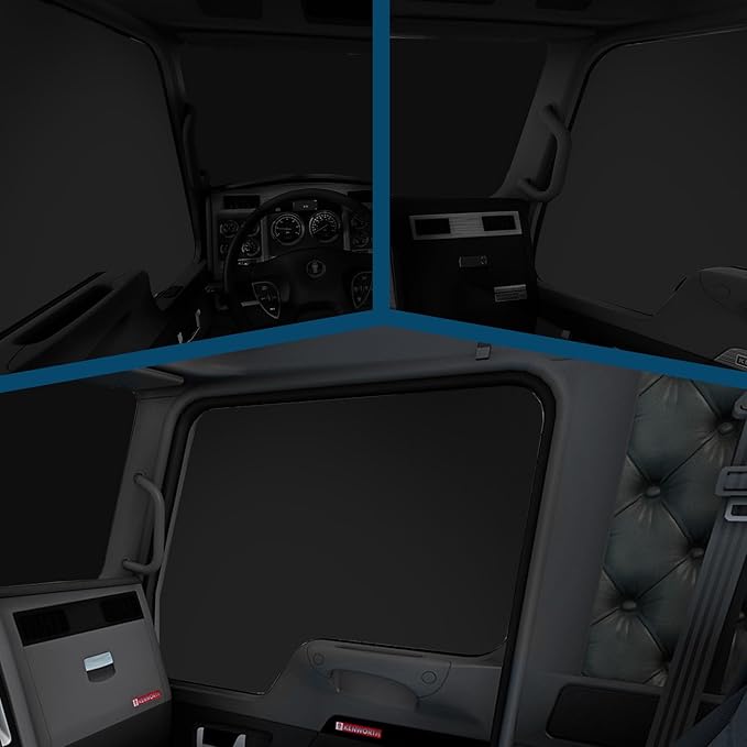 Side Window Sun Shade for Kenworth T680 T880 W990 T680E 2011-2026,Custom Fit 210T Reflective Sunshade for Semi Truck, 6-Layer Heat Insulation Privacy Protector, Block 99% UV Rays, 2PCS