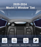 Rear Side Window Sunshade for Tesla Model Y 2020-2024 | Static Cling, Easy Install & Remove, Semi-Transparent Privacy Shade | Not for 2025 2026 Model Y Juniper