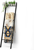 BAMBANG 6-Tier Blanket Ladder for Living Room, Blanket Quilt Ladder Rack Rustic Decorative Towel Holder, Wall Leaning Blanket