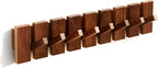QUELLANCE Wood Coat Rack Wall Mount, Coat Hooks Hanger Wall Mounted, Heavy Duty Wall Coat Rack with 8 Hooks for Hanging Coats