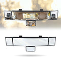 15" Rear View Mirror with Baby Mirror,Car Panoramic Rearview Mirrors Extender,Clip on Large Wide Angle Rear View Mirror for Truck Car and SUV (White)