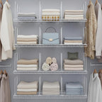 Wire Shelf Dividers - White Closet Organization & Storage Organizer - No Tool Shelf Divider for Wire Shelves - Metal Shelf Ac