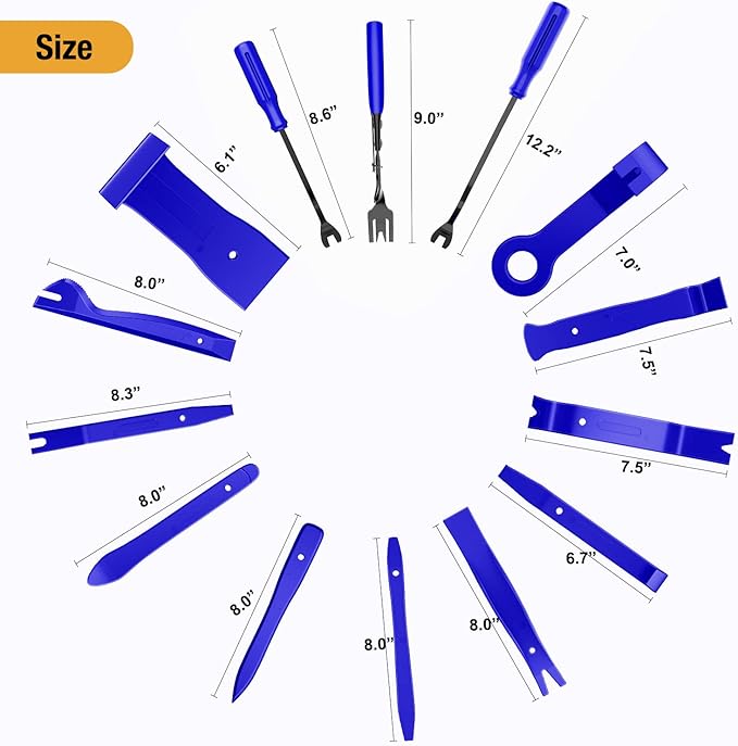 GOOACC 238Pcs Trim Removal Tool, Auto Push Pin Bumper Retainer Clip Set Fastener Terminal Remover Tool Adhesive Cable Clips P