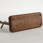 Black Walnut Solid Wood Key Dish Bowl for Entryway Table Square Tray With 3 Hooks, Open Storage for Keys, Wallet, Jewelry (Wa