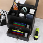 Wooden Storage Box Wooden Desk Organizer with 2 Drawers and 6 Grids Apothecary Drawers Small Wooden Drawers Small Craft Stora