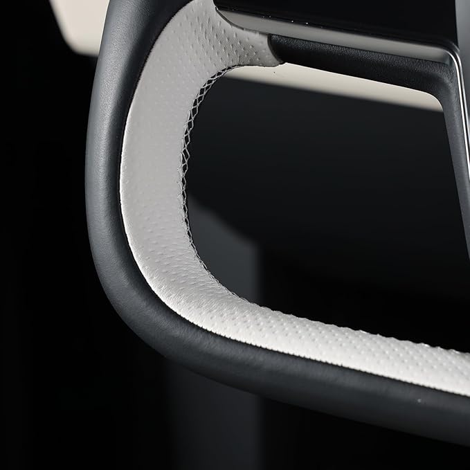 MEWANT Hand Stitched Tesla Model S Yoke Steering Wheel Cover Wrap for Tesla Model S 2021-2023 / Model X 2021-2023 Tesla Yoke Steering Wheel Accessories(3D Style)