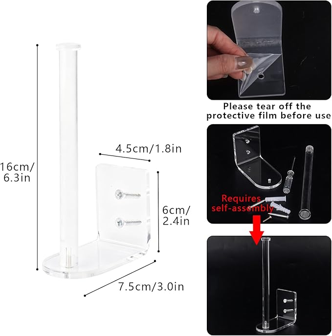 4 Pack Hat Racks for Baseball Caps, Clear Acrylic Hat Organizer Ball Hat Hook for Wall Baseball Cap Wall Mounted Hats Holder 